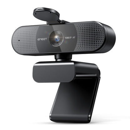 EMEET 1080P Webcam with Microphone, C960 Web Camera, 2 Mics, 90° FOV, USB Type-A & A-to-C Adapter, Plug&Play Computer Camera for Online Calling/Conferencing, Zoom/Skype/Facetime/YouTube, 2025 Version