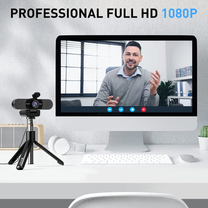 EMEET 1080P Webcam with Microphone, C960 Web Camera, 2 Mics, 90° FOV, USB Type-A & A-to-C Adapter, Plug&Play Computer Camera for Online Calling/Conferencing, Zoom/Skype/Facetime/YouTube, 2025 Version