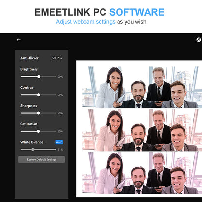 EMEET 1080P Webcam with Microphone, C960 Web Camera, 2 Mics, 90° FOV, USB Type-A & A-to-C Adapter, Plug&Play Computer Camera for Online Calling/Conferencing, Zoom/Skype/Facetime/YouTube, 2025 Version