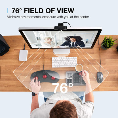 EMEET 1080P Webcam with Microphone, C960 Web Camera, 2 Mics, 90° FOV, USB Type-A & A-to-C Adapter, Plug&Play Computer Camera for Online Calling/Conferencing, Zoom/Skype/Facetime/YouTube, 2025 Version