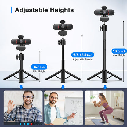 EMEET 1080P Webcam with Microphone, C960 Web Camera, 2 Mics, 90° FOV, USB Type-A & A-to-C Adapter, Plug&Play Computer Camera for Online Calling/Conferencing, Zoom/Skype/Facetime/YouTube, 2025 Version
